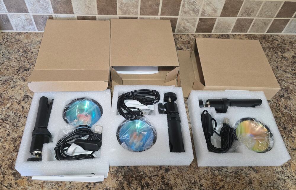 Lot of 3 Sunset Projection LED Lamp